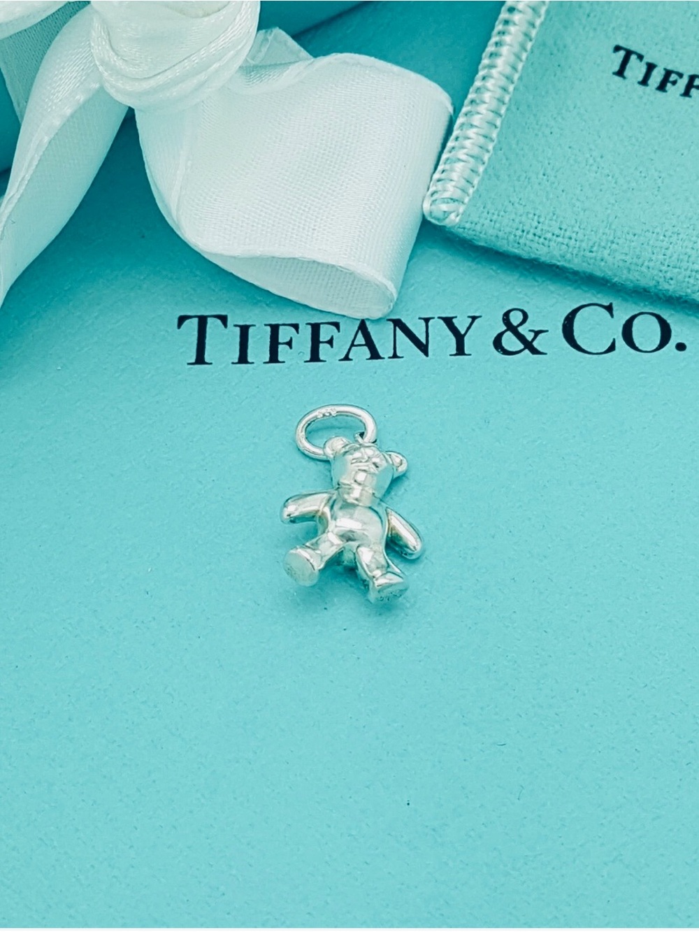 Tiffany & Co. Rare Retired Sterling Silver Teddy Bear Charm Pendant - Picture 4 of 7